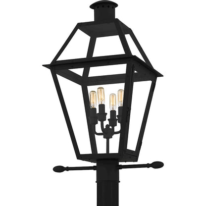 Rue De Royal 4Lt 26" Outdoor Lantern, Black/Clear/Tempering