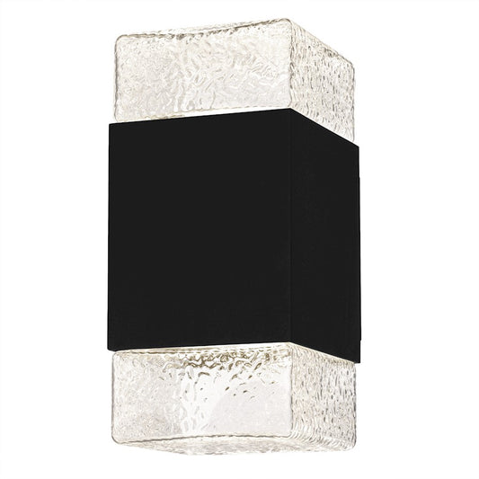 Quoizel Saxton Lt 10" Outdoor Lantern, Black/Clear Textured - SAX8305MBK