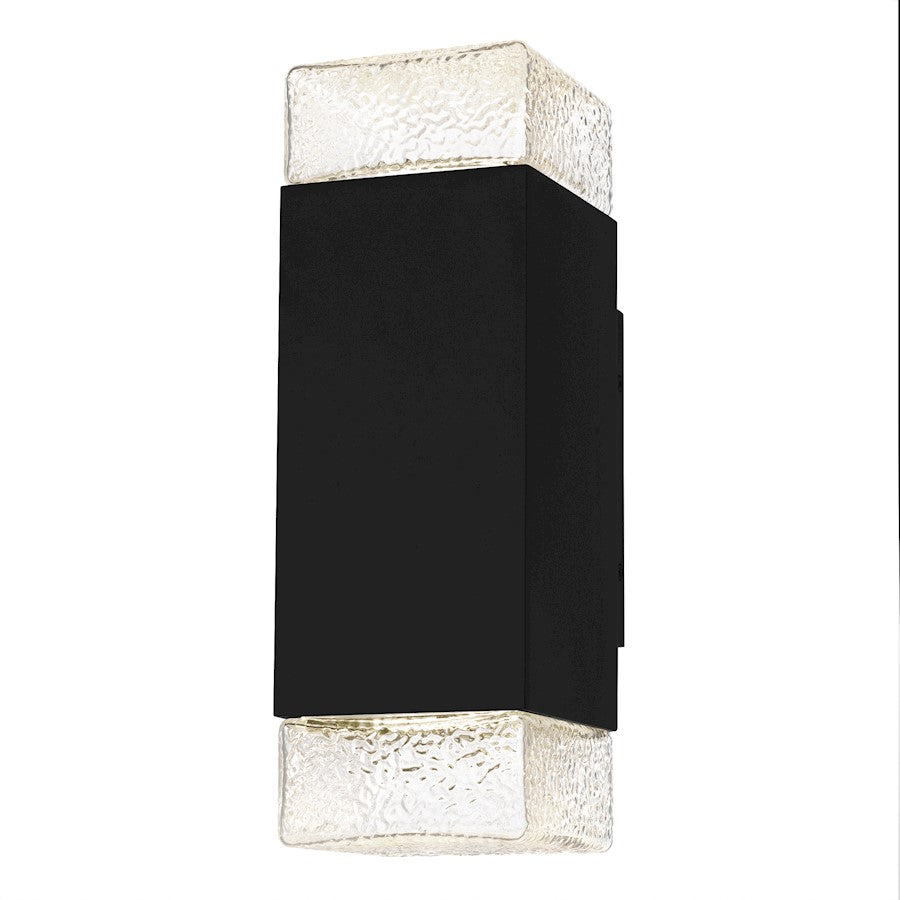 Quoizel Saxton Lt 14" Outdoor Lantern, Black/Clear Textured - SAX8405MBK