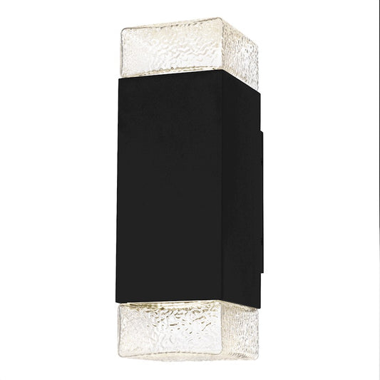 Quoizel Saxton Lt 14" Outdoor Lantern, Black/Clear Textured - SAX8405MBK