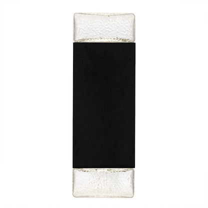 Saxton Lt 14" Outdoor Lantern, Black/Clear Textured