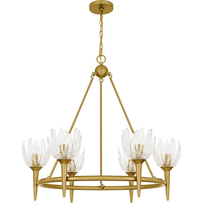 Shea 6Light Chandelier, Brushed Gold/Glass