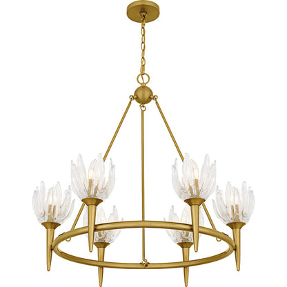 Shea 6Light Chandelier, Brushed Gold/Glass