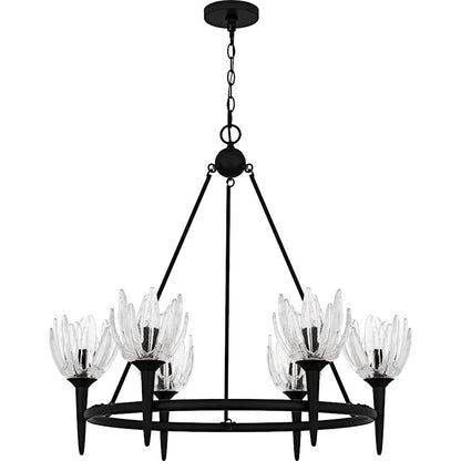 Shea 6Light Chandelier, Matte Black/Glass