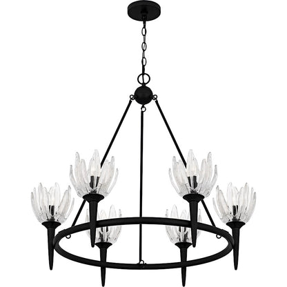 Shea 6Light Chandelier, Matte Black/Glass