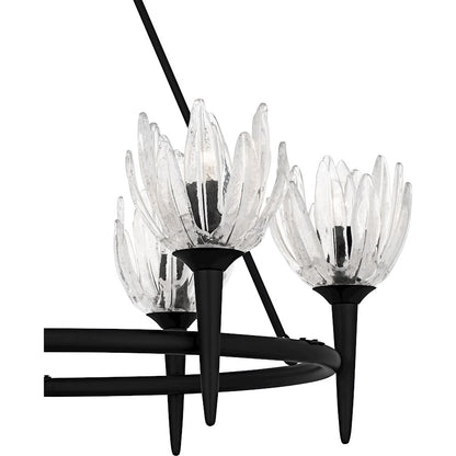 Shea 6Light Chandelier, Matte Black/Glass