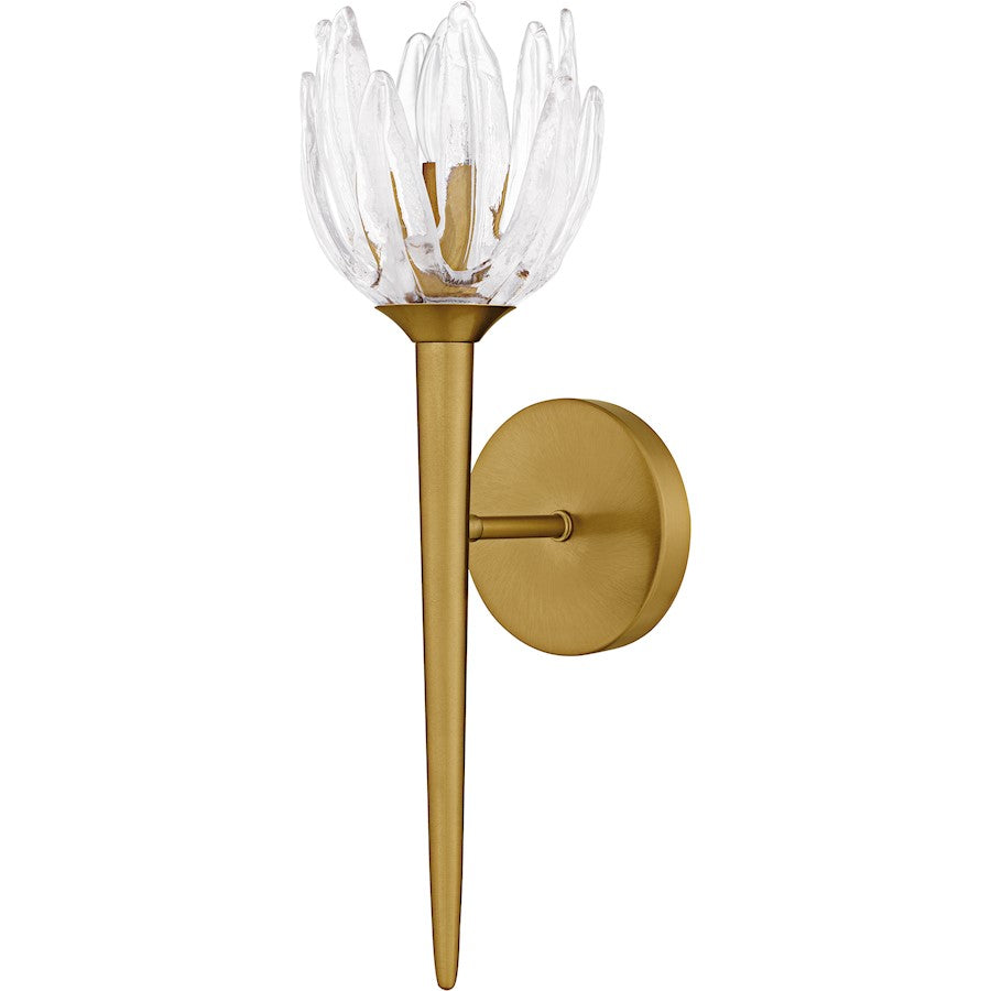 Shea 1Light Wall Sconce, Brushed Gold/Glass