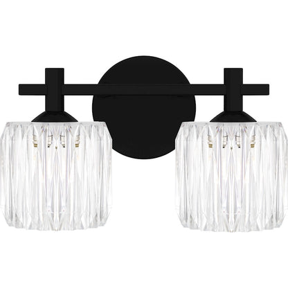 Quoizel Spade 2Light Bath Light, Matte Black/Clear Acrylic - SPD8614MBK