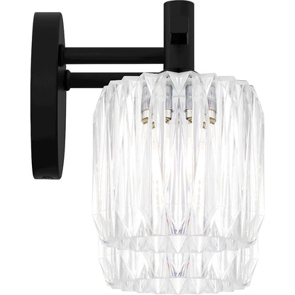 Spade 2Light Bath Light, Matte Black/Clear Acrylic