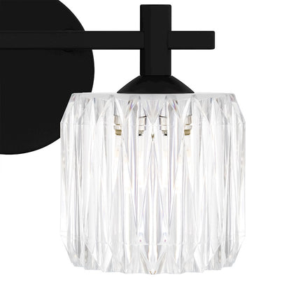 Spade 2Light Bath Light, Matte Black/Clear Acrylic