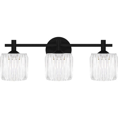 Quoizel Spade 3Light Bath Light, Matte Black/Clear Acrylic - SPD8622MBK
