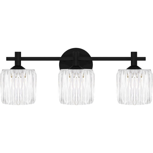 Quoizel Spade 3Light Bath Light, Matte Black/Clear Acrylic - SPD8622MBK