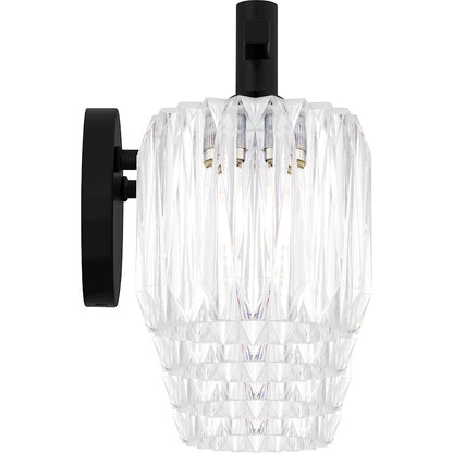 Spade 4Light Bath Light, Matte Black/Clear Acrylic