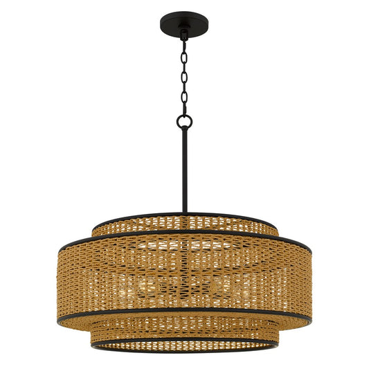 Quoizel Teton 5-Lt Matte Black Pendant, Matte Black - TET2830MBK