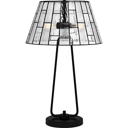 Quoizel Rainier 2Lt Table Lamp, Black/Multitextured Art - TF6176MBK