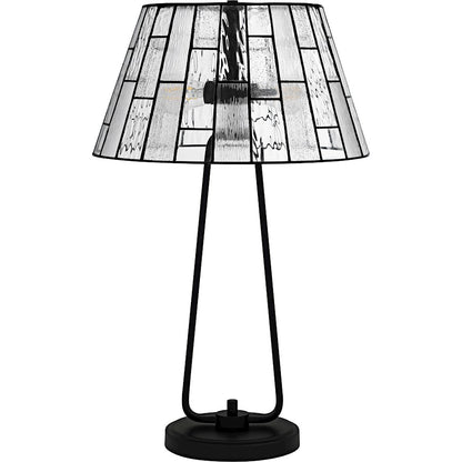 Rainier 2Lt Table Lamp, Black/Multitextured Art