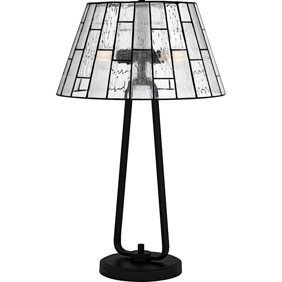 Rainier 2Lt Table Lamp, Black/Multitextured Art