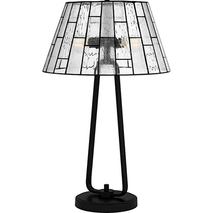 Rainier 2Lt Table Lamp, Black/Multitextured Art