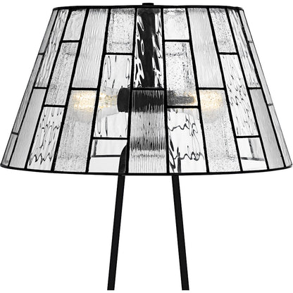 Rainier 2Lt Table Lamp, Black/Multitextured Art