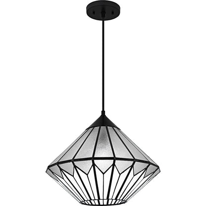 Quoizel Olivier 1Light Pendant, Matte Black/Multicolor Art Glass - TF6813MBK