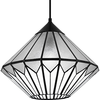 Olivier 1Light Pendant, Matte Black/Multicolor Art Glass