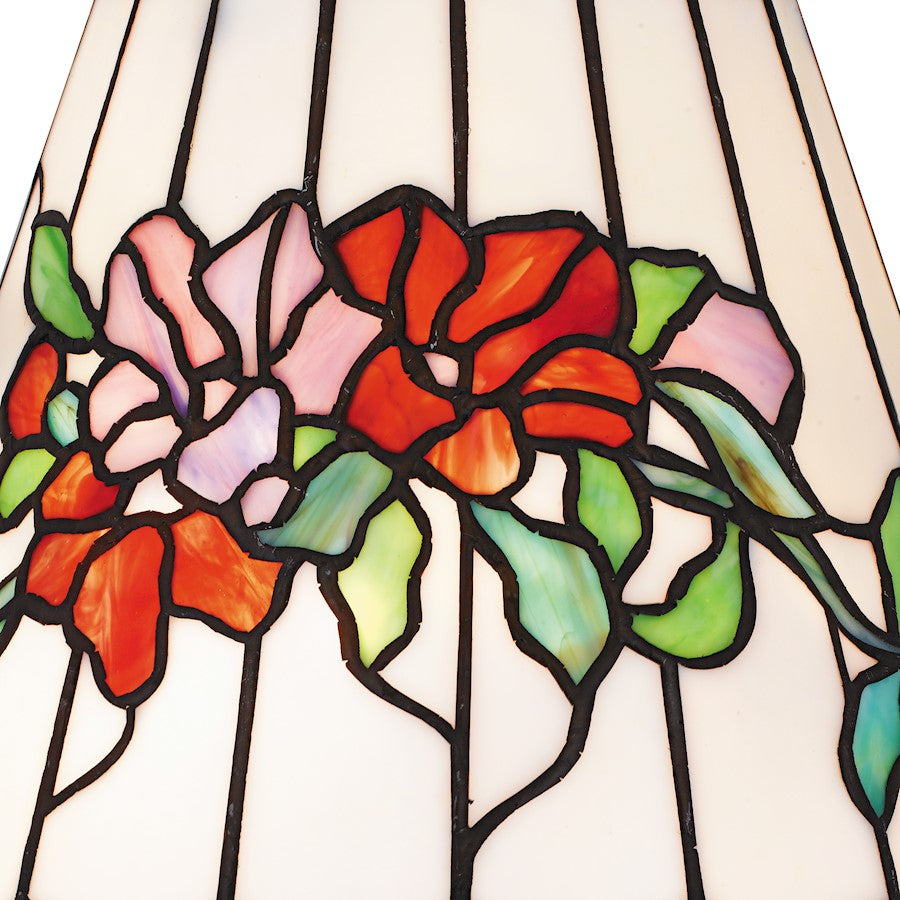 Aurora 2Light Table Lamp, Matte Black/Multicolor Art Glass