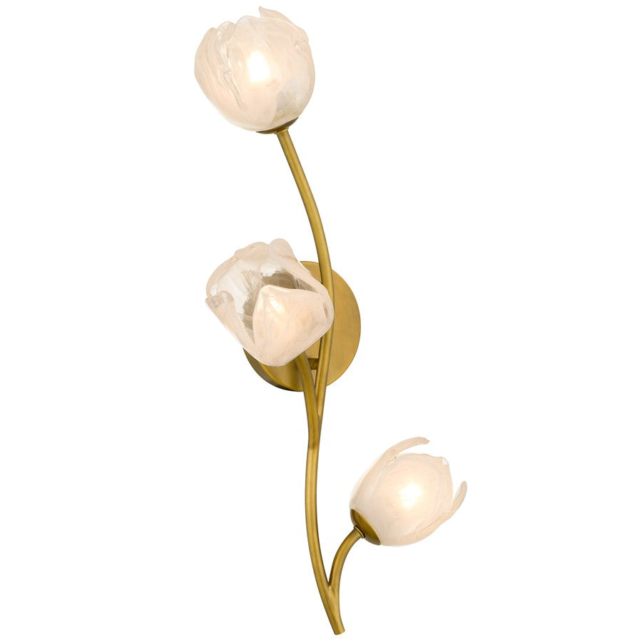 Quoizel Walker 3-Lt Vintage Brass Wall Sconce, Vintage Brass - WALK8808PVB