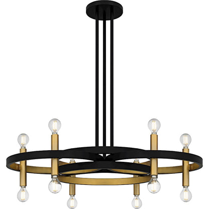 Quoizel Winsland 12Light Chandelier, Matte Black/ - WID5030MBK