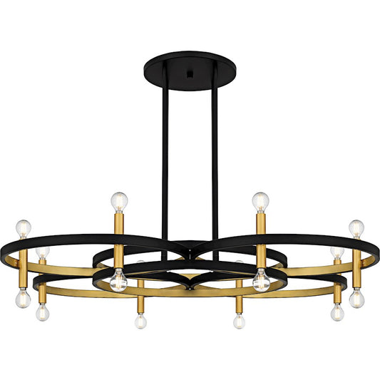 Quoizel Winsland 16Light Chandelier, Matte Black/ - WID5050MBK