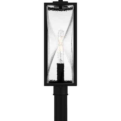 Zarah 1Lt 21" Outdoor Lantern, Black/Clear Hammered