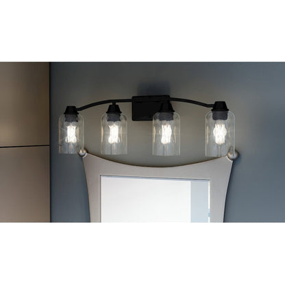 Acacia 4 Light Bath Vanity Light, Clear Water