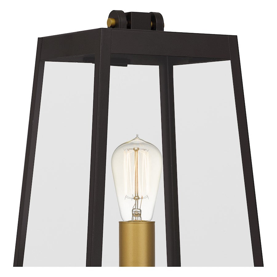 Amberly Grove 1 Light 15" Outdoor Lantern, Bronze/Clear