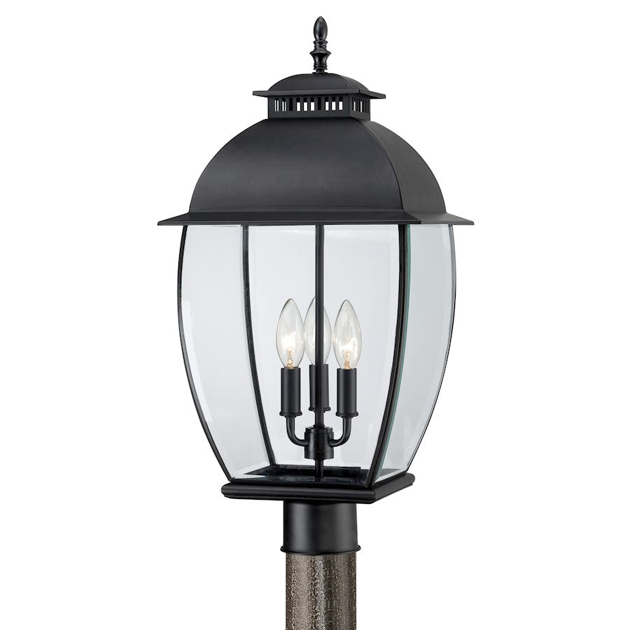 3 Light Bain Outdoor Fixture, Mystic Black
