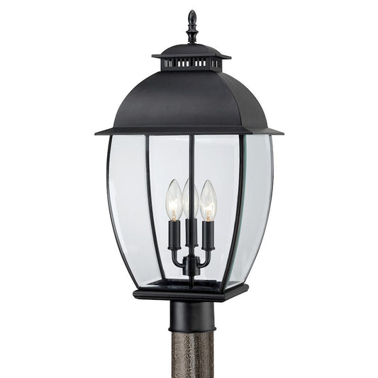 3 Light Bain Outdoor Fixture, Mystic Black