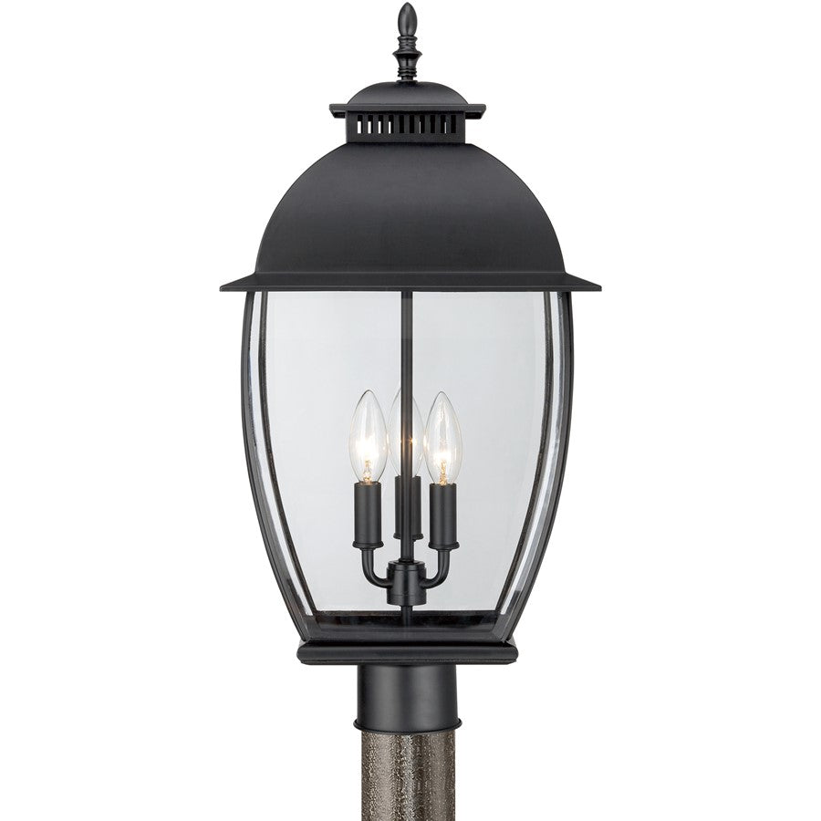 3 Light Bain Outdoor Fixture, Mystic Black