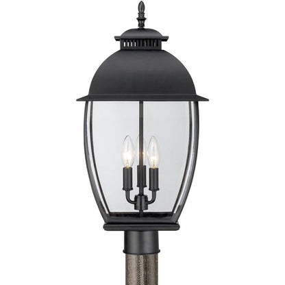 3 Light Bain Outdoor Fixture, Mystic Black