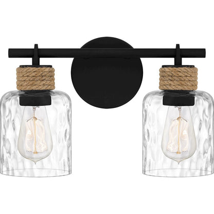 Baltic 2 Light Bath Light, Matte Black/Clear Water