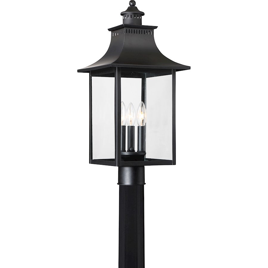Chancellor 3 Light Outdoor Lantern, Mystic Black