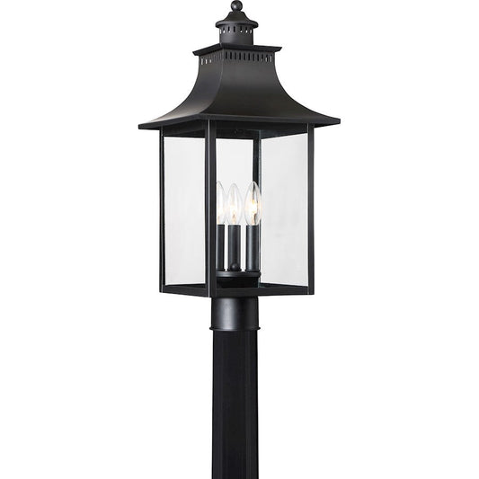 Chancellor 3 Light Outdoor Lantern, Mystic Black