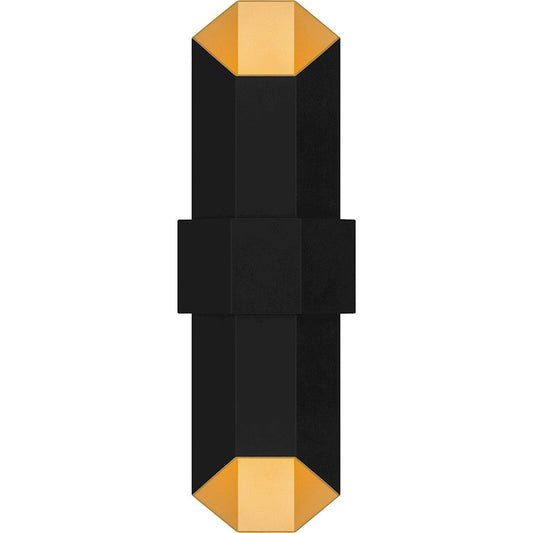 Chasm Outdoor Lantern, Matte Black Gold