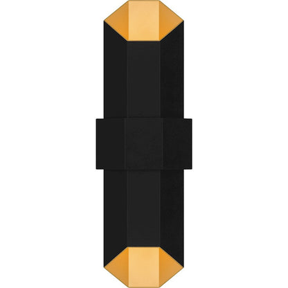 Quoizel Chasm Large Outdoor Lantern, Matte Black Gold - CHS8407MBKG