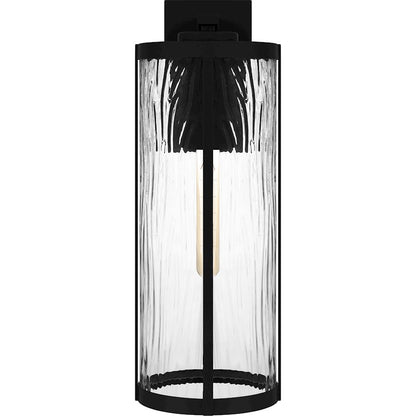 Culpo 1 Light Outdoor Lantern, Matte Black/Clear Water