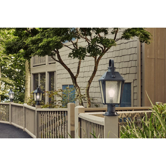 Carriage 1 Light Large Outdoor Post Lantern, Mottled Black