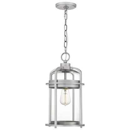 Quoizel Carrington 1 Light Mini Pendant, Industrial Aluminum/Clear - CRN1509IA