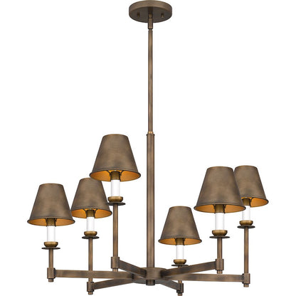 Cross 6 Light Chandelier, Statuary Bronze/Metal