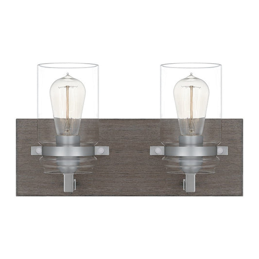 Quoizel Craven 2 Light Bath Vanity, Aged Oak - CVN8615AGO