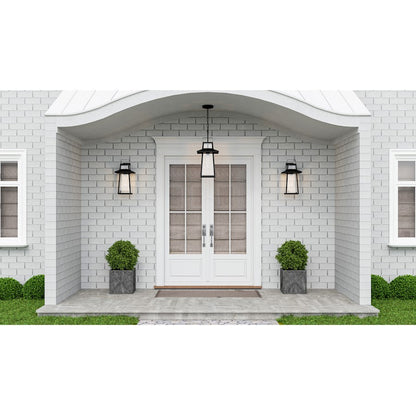 Quoizel Devonport 1 Light 12" Outdoor Lantern, Matte Black/Beveled - DEV8407MBK