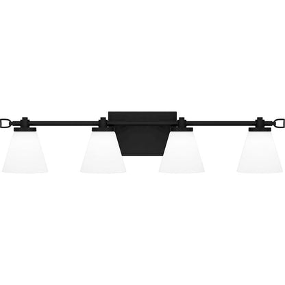 Quoizel Daniels Large Bath Light, Matte Black/Opal Etched - DNL8629MBK