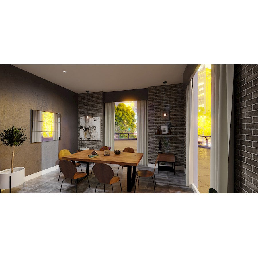 Daphne 1 Light Mini Pendant, Matte Black/Clear Ice