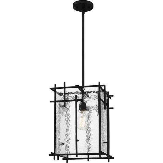 Daphne 1 Light Mini Pendant, Matte Black/Clear Ice